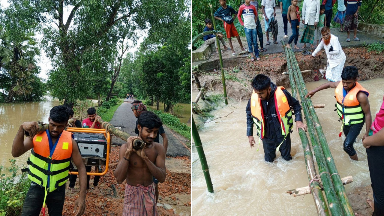 বন্যায় টেলিযোগাযোগ সচল রাখতে দেওয়া হলো জেনারেটর