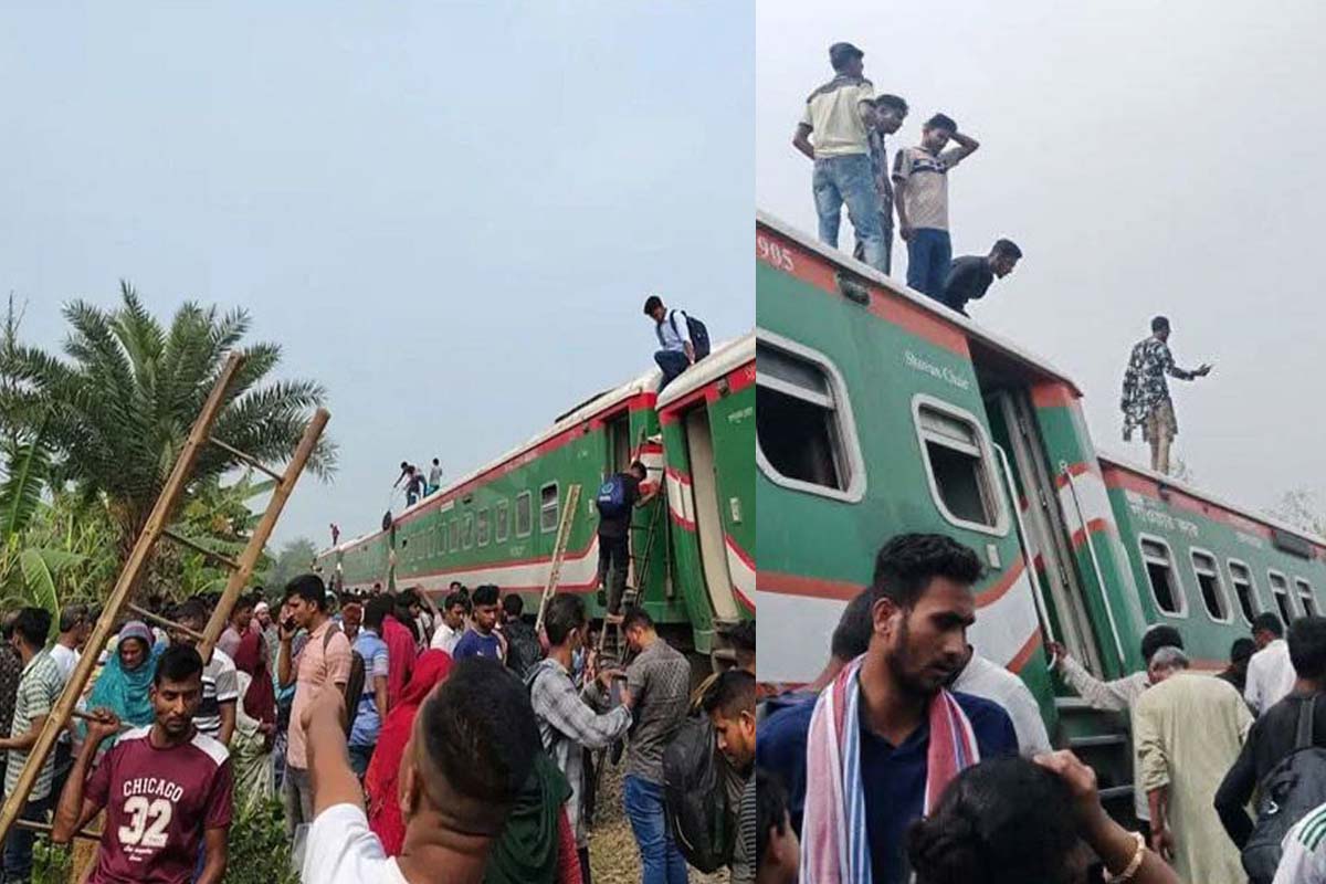 নীলসাগর এক্সপ্রেসের ৯ বগি লাইনচ্যুত, ঢাকার সঙ্গে উত্তরবঙ্গের রেল যোগাযোগ বন্ধ